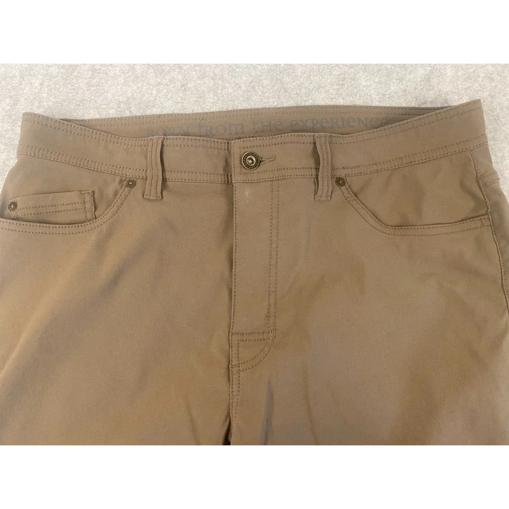 Prana‎ Zion Slim Fit Tan Stretch Nylon Outdoor Hiking Pants Mens 36